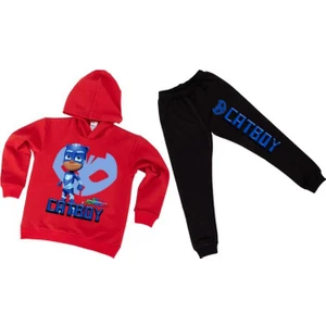 Pj Maskeliler Çocuk Eşofman Takımı Pamuklu Kumaş Kapüşonlu