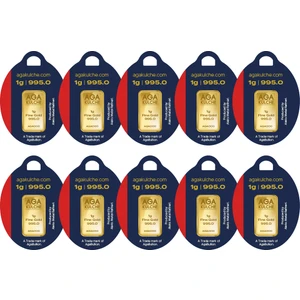 10 Adet 1 Gram (995) 24 Ayar Külçe Altın