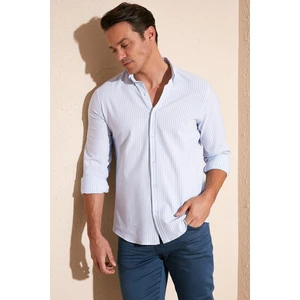 Pamuklu Slim Fit Düğmeli Yaka Gömlek Erkek Gömlek CF23S112237