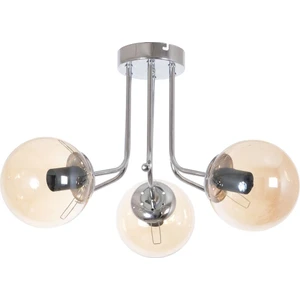 Daisy Modern Krom Renk Globe Bal Camlı Salon - Mutfak - Yatak Odası 3 Lü Avize