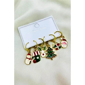 Petek Aksesuar 6 Lı Yılbaşı Noel Temalı Küpe Set