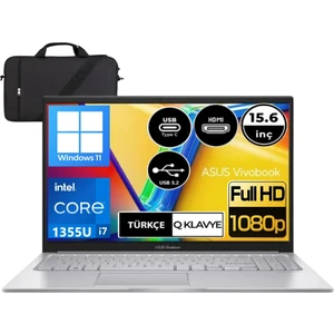 Vivobook 15 X1504VA-NJ195W-P2 Intel Core I7 1355U 16GB Ram 1tb SSD 15.6'' Full Hd WIN11 Taşınabilir Bilgisayar (Çanta )