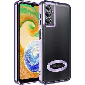 Samsung Galaxy A34 Kılıf Kamera Korumalı Logo Açık Renkli Kenarlı Arkası Şeffaf Silikon Kapak