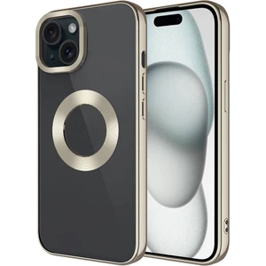 Apple iPhone 15 Plus Kılıf Logo Açık Renkli Kenarlı Arkası Şeffaf Silikon Kapak