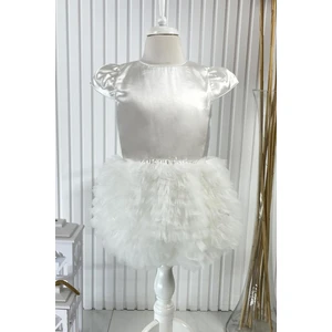 Balon Elbise Ekru MDVK124