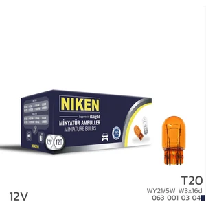 Nıken 12V T20 Ampul (WY21/5W) Amber W3X16D 10LU