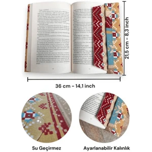 Otantik Desenli Ayarlanabilir Kitap Kılıfı