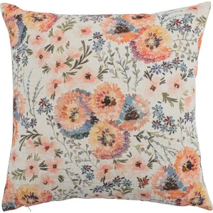 Vanelli Home Somon Çiçek Baskılı 45 x 45 cm Kare Kırlent Kılıfı