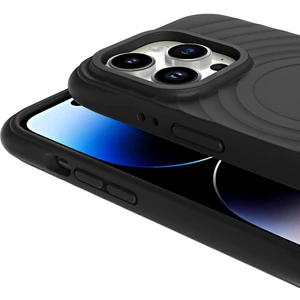 Apple iPhone 14 Pro Max Kılıf Magsafeli Airbagli Mat Silikon Hepi Kapak Siyah