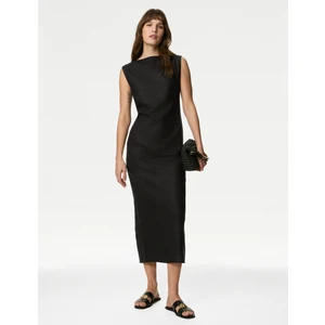 Marks & Spencer Regular Fit Midi Keten Elbise
