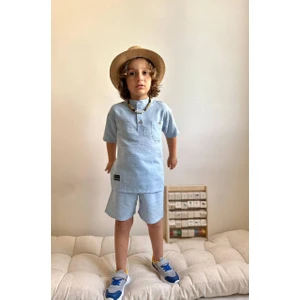 Jolly Kids Erkek Çocuk Keten Kumaş Şortlu Takım