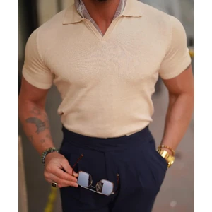 Tarz Cool Erkek Patlı Kısa Kollu Polo Yaka Triko T-Shirt