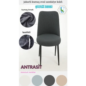 Uy Style Tekstil Jakarli Kumaş Oval Sandalye Kılıfı,sandalye Örtüsü Çubuk Desen 6 Adet