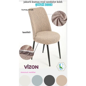Uy Style Tekstil Jakarli Kumaş Oval Sandalye Kılıfı,sandalye Örtüsü Çubuk Desen 6 Adet