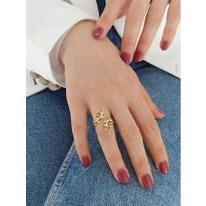 ÇLK Accessories Ayarlanabilir Taşlı Yaprak Yüzük TRYÜZÜK1264