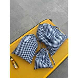 Sumicorn Design Pötikareli Ekolojik Bez Kese, Büzgülü Ipli Bavul Düzenleyici Kese,seyahat Çantası,3'lü Set