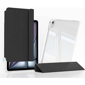 Apple iPad Air 13 Inç M2/M3 2025 Uyumlu Kılıf Pen Charge Şeffaf Kalem Bölmeli Case