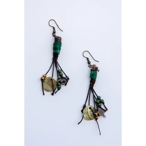 Lila Rosa Etnik Otantik Tasarım Küpe