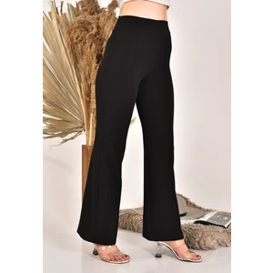 Sosyete Awm Kadın Siyah Yüksek Bel Toparlayıcı Ön Çimalı Palazzo Pantolon
