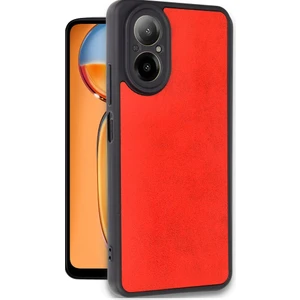 M.tk moveteck Realme 12 Lite Kılıf Kamera Korumalı Deri Görünümlü Leather Desenli Yumuşak Mat Silikon