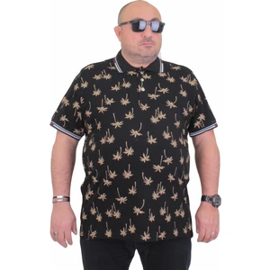 Moc Grande Mocgrande Erkek Büyük Beden Polo Yaka Tişört Palm 24460 Sıyah