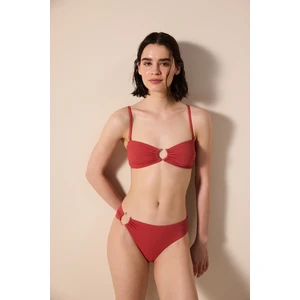 Ekua Straplez Dokulu Tarçın Rengi Bikini Üstü