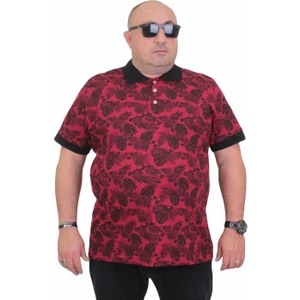 Erkek Büyük Beden Polo Yaka Tişört Hawai 24455 Bordo