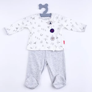 Bon Chic Baby Bebek/Çocuk Figürlü Beyaz Gri Takım