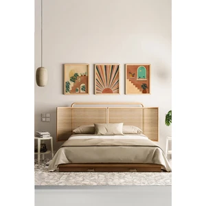 Gerçek Ahşap Çerçeveli 3 Parça 3D Poster Tablo Seti