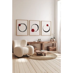 Gerçek Ahşap Çerçeveli 3 Parça 3D Poster Tablo Seti