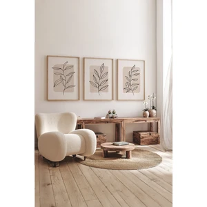 Gerçek Ahşap Çerçeveli 3 Parça 3D Poster Tablo Seti