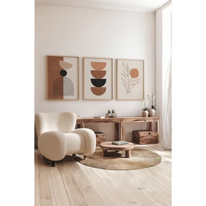 Gerçek Ahşap Çerçeveli 3 Parça 3D Poster Tablo Seti