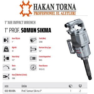 1'' Uzun Lastik Sökme Havalı Somun Sökme Makinesi 3200 Nm