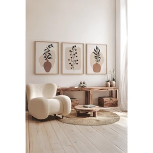 Gerçek Ahşap Çerçeveli 3 Parça 3D Poster Tablo Seti