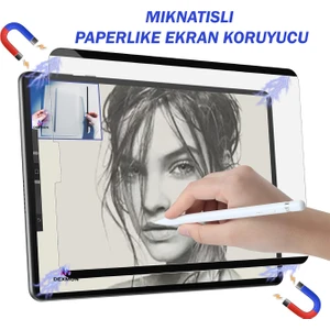 Apple iPad Air 11 Inç 2024 Uyumlu Mıknatıslı Mat Kağıt Hissi Çizim Paperlike Tak Çıkar Ekran Koruyucu