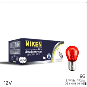 12V 93 Ampul Yt (PR21W) Kırmızı BAW15S 10 Lu