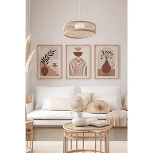 Gerçek Ahşap Çerçeveli 3 Parça 3D Poster Tablo Seti