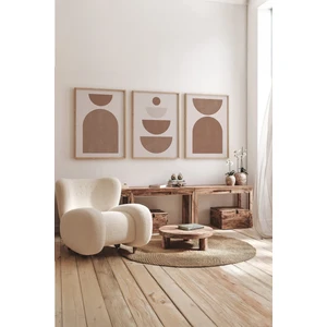 Gerçek Ahşap Çerçeveli 3 Parça 3D Poster Tablo Seti