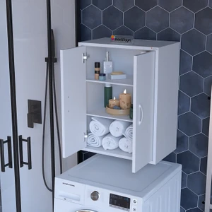Modilayn Era 54 x 88,4 x 32,5 cm 3 Bölmeli Çamaşır Makine Üstü Dolap Tezgah Üstü Mutfak Dolabı