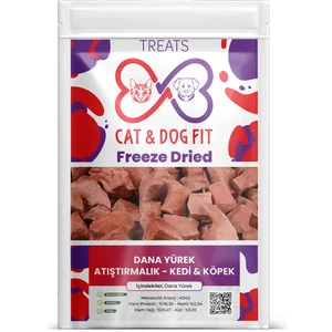 Cat & Dog Fit Freeze-Dry Dana Yürek Kedi Köpek %100 Doğal Katkısız Ödül Maması