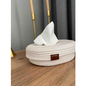 Patiska Tasarım Jüt Kapaklı Sepet, Hasır Detaylı Peçetelik, Jüt Kapaklı Mendil/peçete Sepeti