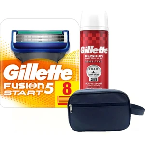Fusion Start 8 Li Yedek Tıraş Bıçağı + Gillette Proglide 250 ml Köpük + Çanta