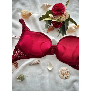 Bordo Çift Destekli Double Ultra Push Up Sütyen Çift Dolgulu Ultra Yumuşak Sütyen