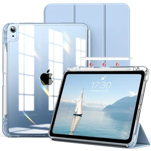 M.tk moveteck Apple Ipad Air 13 M2 Çip 2024 Kılıf Magnetik Pen Charge Kalem Bölmeli Ayrılabilen Akıllı Uyku Modlu Şeffaf