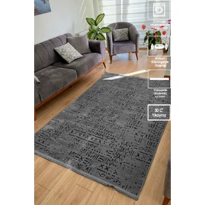 Fox Home Iskandinav Dokuma Şönil Kaymaz Taban Pamuk Yıkanabilir Antrasit Salon Halısı Yolluk Mutfak Halısı Kilim