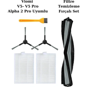 Viomi V5 V5 Pro Alpha 2 Pro Uyumlu Yedek Ana Fırça,  Hepa Filtre, Yan Fırça-6 Parça