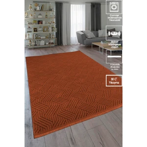 Fox Home Labirent Saçaklı Dokuma Şönil Kaymaz Taban Pamuk Yıkanabilir Kiremit Salon Halısı Yolluk Mutfak Halısı Kilim