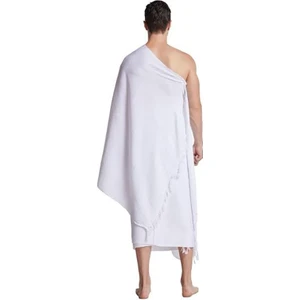 Hac - Umre Kıyafeti / Pamuklu Jakarlı Havlu Ihram Seti 2 Parça