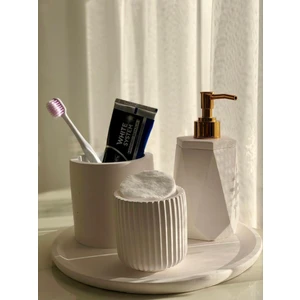 Hep Bir Linkte Modern Beton Banyo Seti Şıklık ve Düzen Için 4 Parça Set