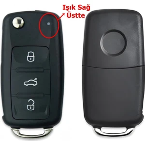 Volkswagen Polo 5 Golf 6 T6 Caddy Uyumlu Uds Anahtar Kabı Kumanda Kabı Oto Anahtarlık Pimli Logolu